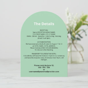 Mint Green Wedding Details Card