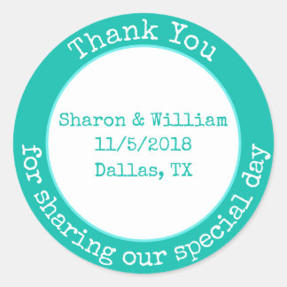 Mint Green Wedding Favor Stickers