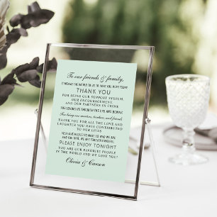 Mint Green Wedding Guest Thank You Card