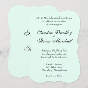 Mint Green Wedding Invitation