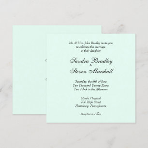 Mint Green Wedding Invitation