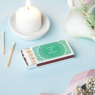 Mint Green Wedding Lace Paper cup Matchboxes