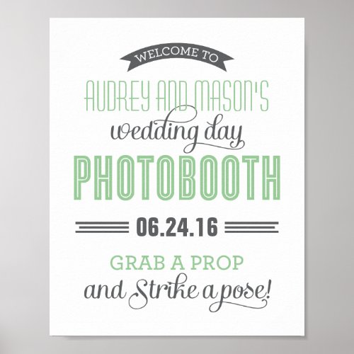 Mint Green Wedding Photo Booth Sign