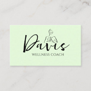 Mint Green Wellness Coach Business Card