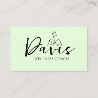 Mint Green Wellness Coach Business Card