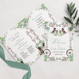Mint Green Western Charro Quinceañera Program