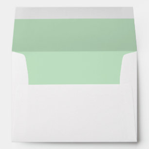 Mint Green White A7 Inside Color Envelope