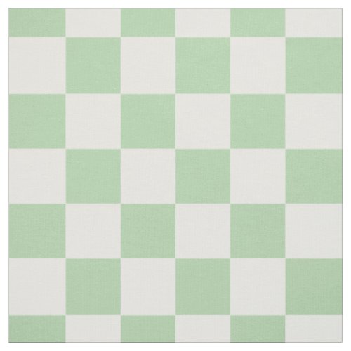 Mint Green White Checkered Checkerboard Gingham  Fabric