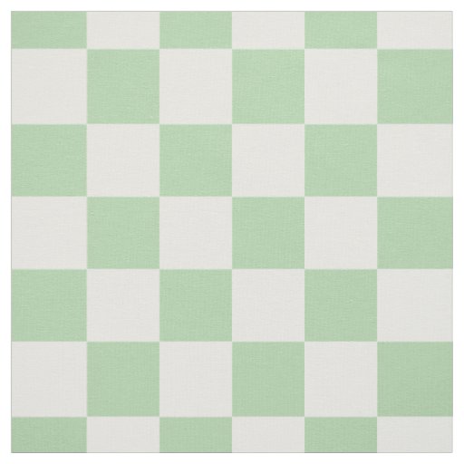 Mint Green White Checkered Checkerboard Gingham  Fabric