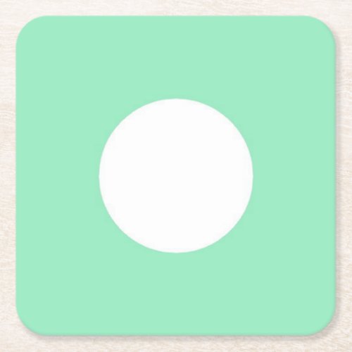 Mint Green White Dot Modern Elegant Blank Template Square Paper Coaster