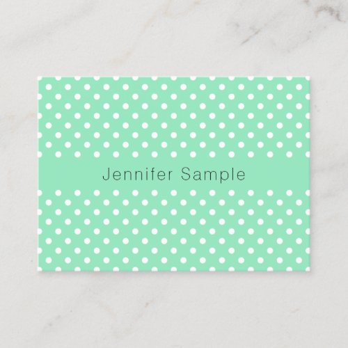Mint Green White Dots Template Modern Elegant Business Card