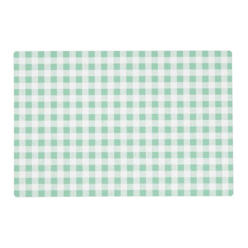 Mint Green White Gingham PatternMint Green Placemat