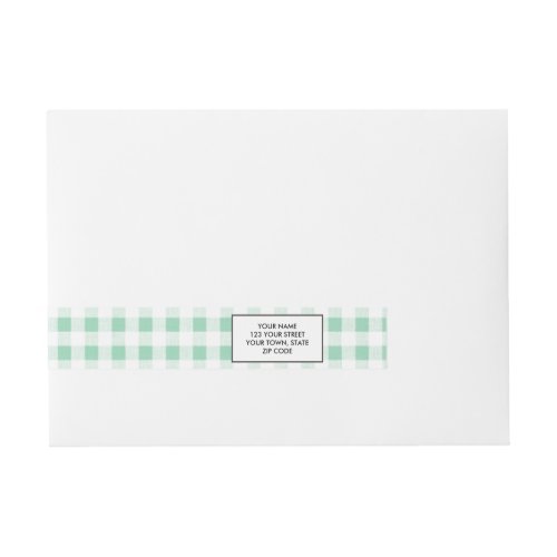 Mint Green White Gingham PatternMint Green Wrap Around Address Label
