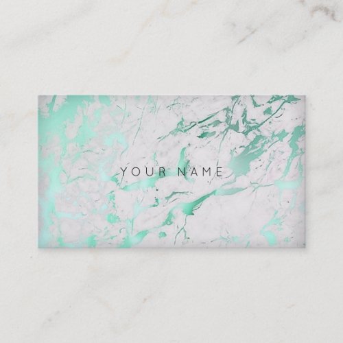 Mint Green White Marble Glam Vip Business Card