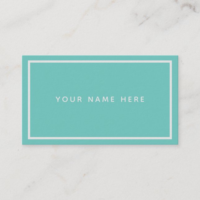 Mint Green White Minimal Pastel Business Card (Front)