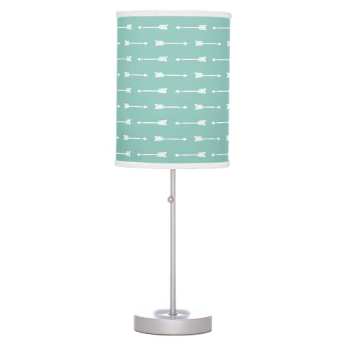 Mint Green  White Modern Arrows Pattern Lamp