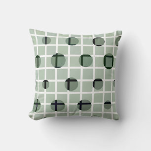 Mint Green White Pattern Bedroom Throw Pillow