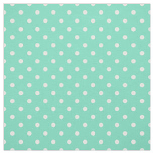 Mint Green White Polka Dot Spot Pattern Fabric
