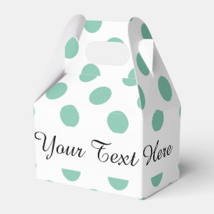 Mint Green White Polka Dots Pattern Favor Boxes