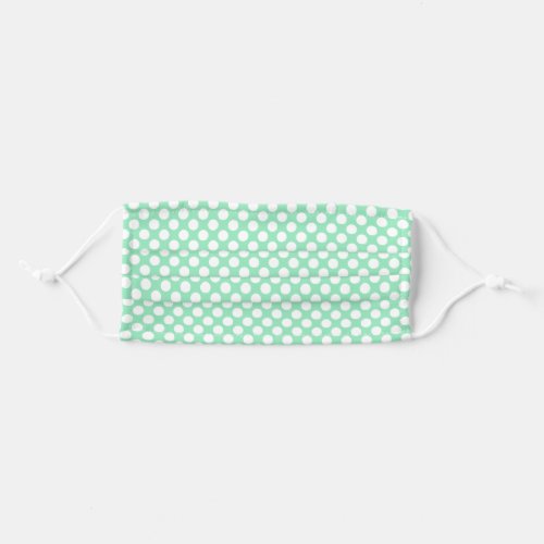 Mint Green White Polka Dots Rustic Template Adult Cloth Face Mask