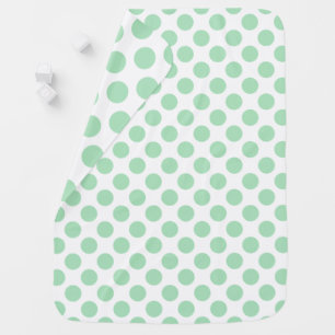 Mint Green & White Polkadots Pattern Swaddle Blanket