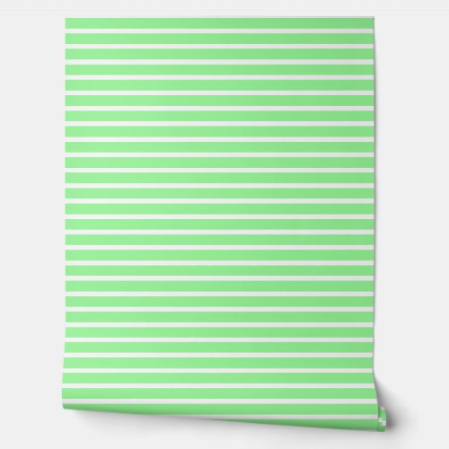 Mint Green White Stripe Light Elegant Custom Color Wallpaper