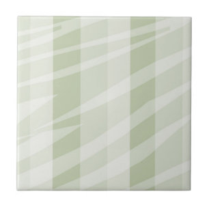 Mint Green White Zebra Stripes Tile