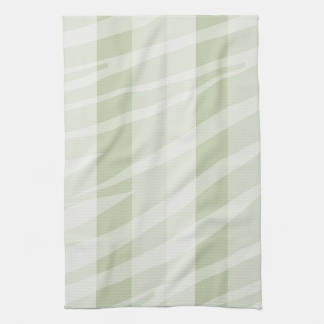Mint Green White Zebra Stripes Towel (Vertical)