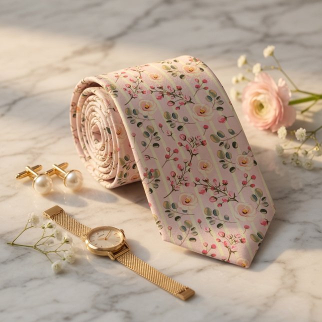 Mint Green Wildflower Neck Tie (Creator Uploaded)