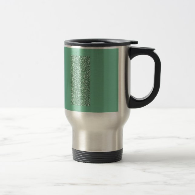 Mint Green with faux glitter Travel Mug (Right)