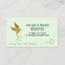 Mint Green With Gold Leaf Hummingbird Business Card