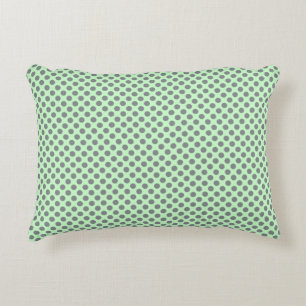 Mint Green With Grey Polka Dots by Shirley Taylor Decorative Pillow
