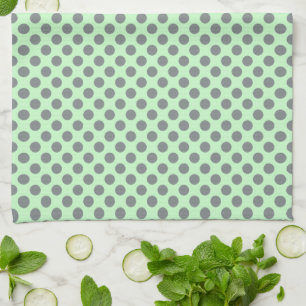 Mint Green with Grey Polka Dots by Shirley Taylor Towel