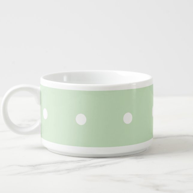 Mint Green With White Dots Chili Bowl (Right)