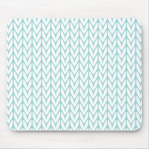 Mint Green Yarn Chevrons Knit Style Mouse Pad