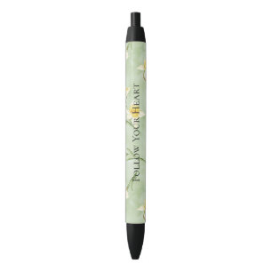 Mint Green Yellow Daffodil Flowers Pen