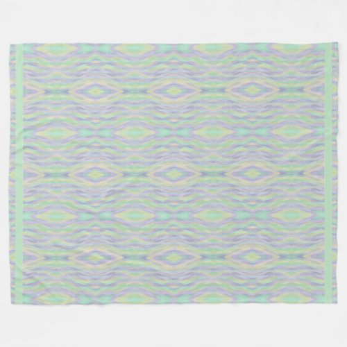 Mint Green Yellow Lavender Pattern Fleece Blanket