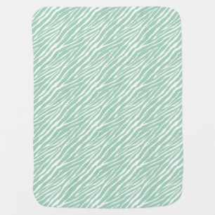 Mint Green Zebra Print Swaddle Blanket