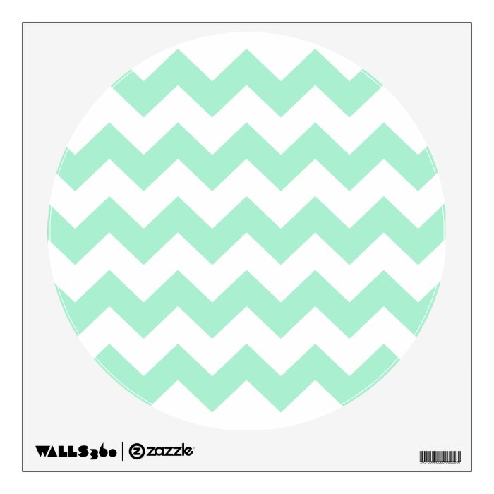 Mint green zig zags zigzag chevron pattern wall stickers