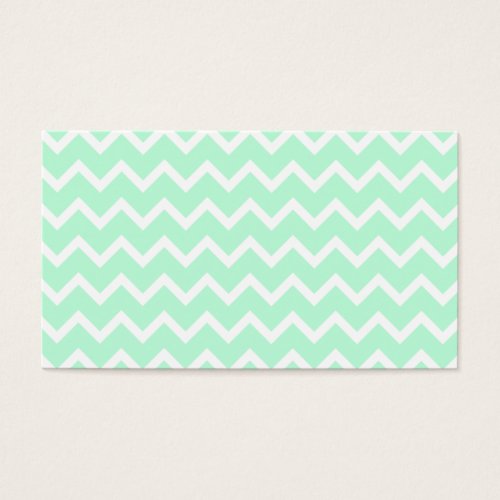 Mint Green Zigzag Chevron Stripes. Business Card Template