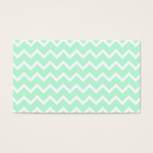 Customizable Mint Green Zigzag Chevron Stripes. Business Card Template