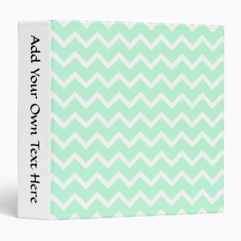 Mint Green Zigzag Chevron Stripes. Binder by Graphics_By_Metarla at Zazzle