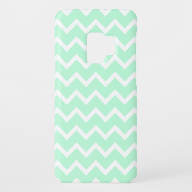 Mint Green Zigzag Chevron Stripes. Case-Mate Samsung Galaxy Case (Back)