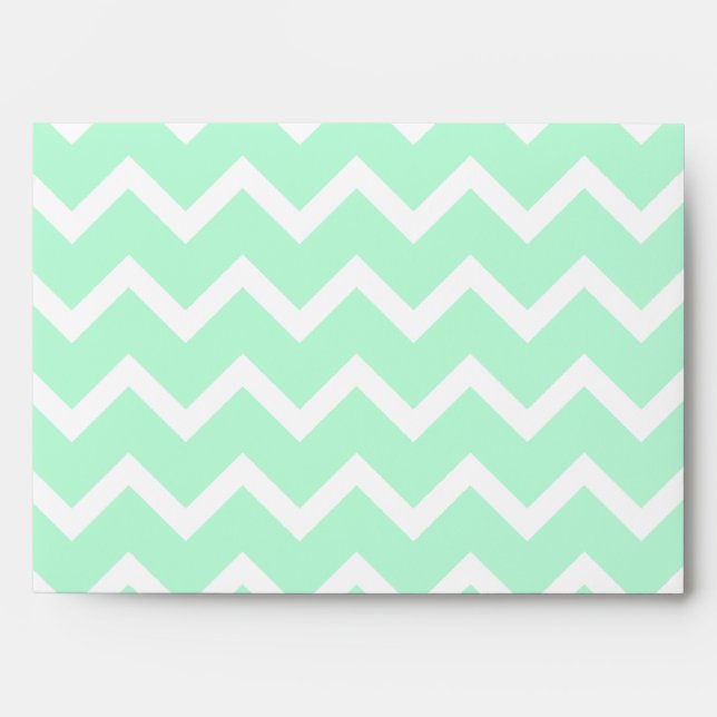 Mint Green Zigzag Chevron Stripes. Envelope (Front)