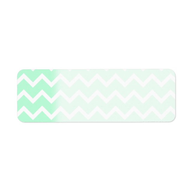 Mint Green Zigzag Chevron Stripes. Label (Front)