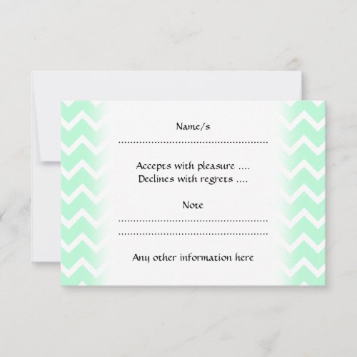 Mint Green Zigzag Chevron Stripes. Invitations