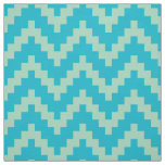 Mint-Green Zigzag Ikat &amp; Custom Blue Background Fabric