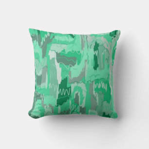 Mint Greenery Abstract Throw Pillow