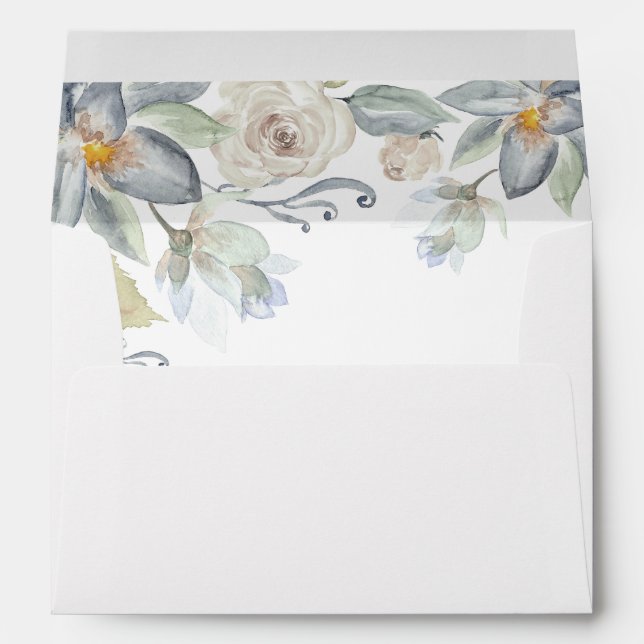Mint Greenery & White Floral Envelope (Back (Bottom))