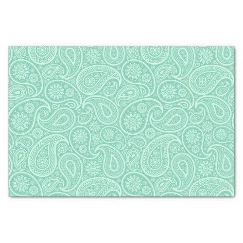 Mint_gren tones paisley pattern tissue paper